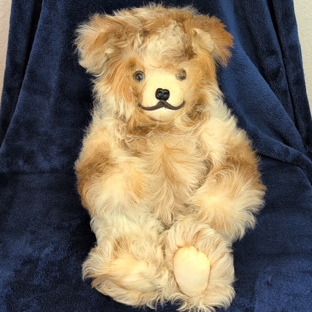Vintage Genuine Curly Lamb Hair Teddy Bear. Heakers Furs Alma Nebraska.